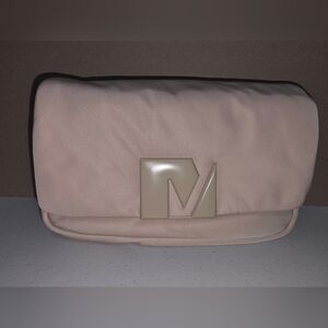 Elegant Cream Clutch with Logo Accent